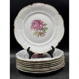 Set of 8 Vintage Hutschenreuther Selb Pasco “The Dundee” Dinner Plates